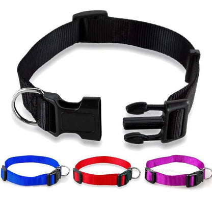 Solid Color Nylon Pet Dog Collar Adjustable Soft Puppy Cat Stuff Collar Necklace Pet Supplies S-XL Perros Accesorios