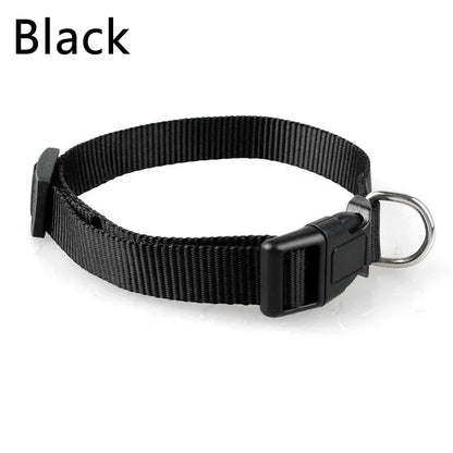Solid Color Nylon Pet Dog Collar Adjustable Soft Puppy Cat Stuff Collar Necklace Pet Supplies S-XL Perros Accesorios
